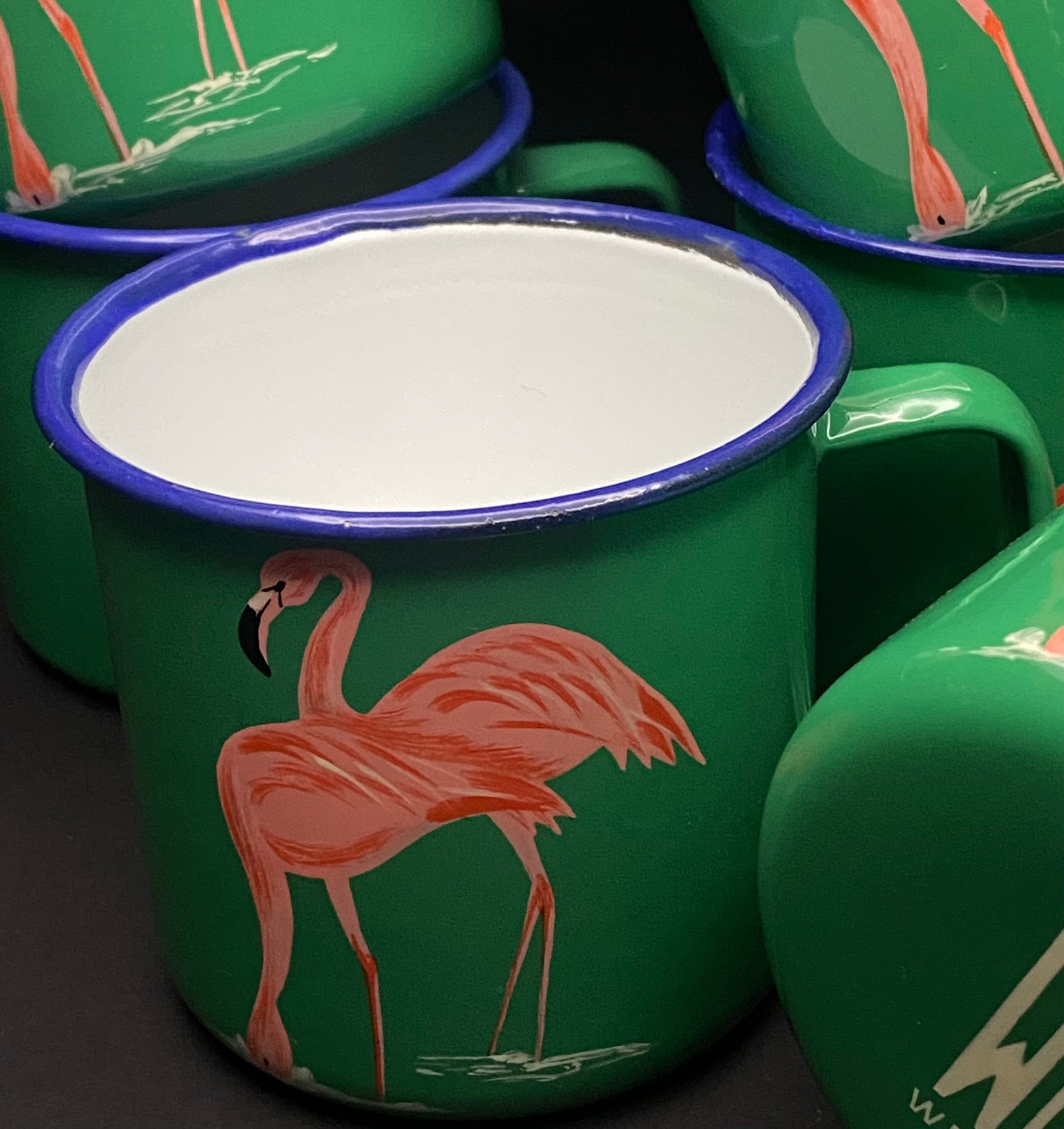 Enameled mugs Flamingo