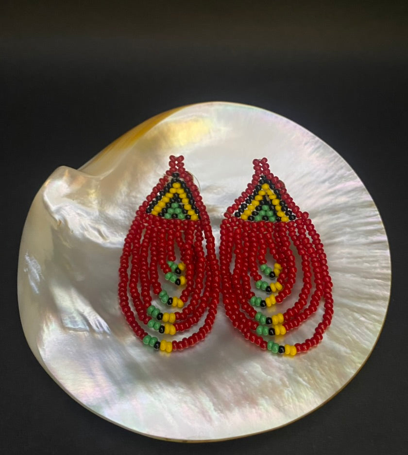 PENDIENTES CASCADA ROJO · PIEZA ÚNICA