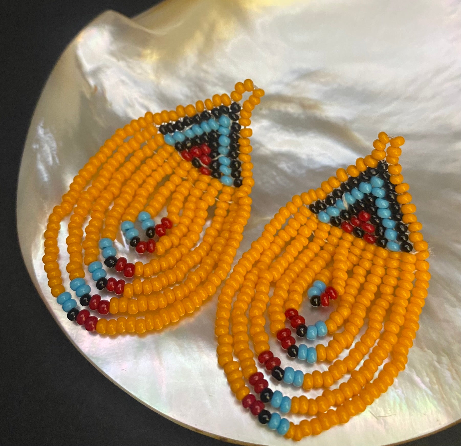 Maasai waterfall earrings mustard