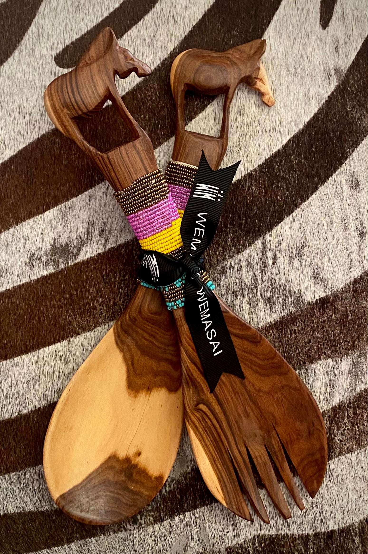 Maasai salad cutlery Zebra No. 1