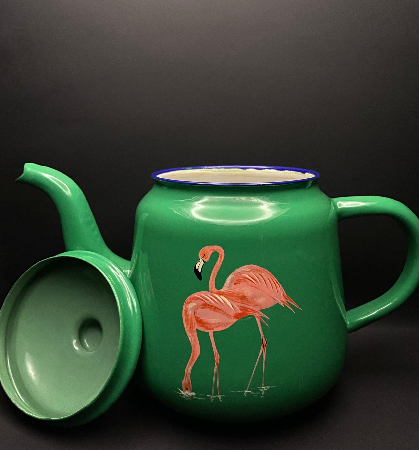 Tetera flamenco esmaltada