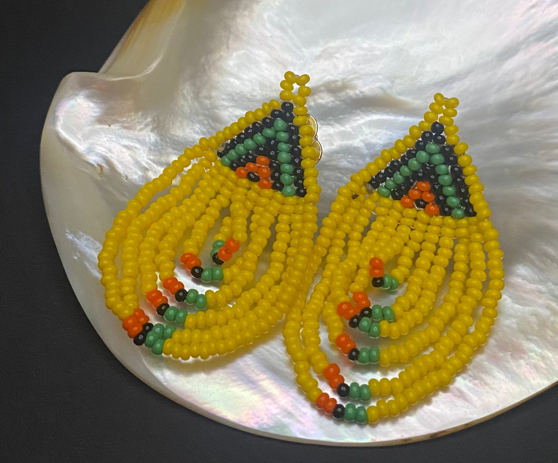 Maasai waterfall earrings yellow