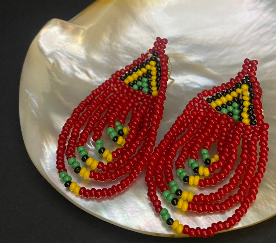 PENDIENTES CASCADA ROJO · PIEZA ÚNICA