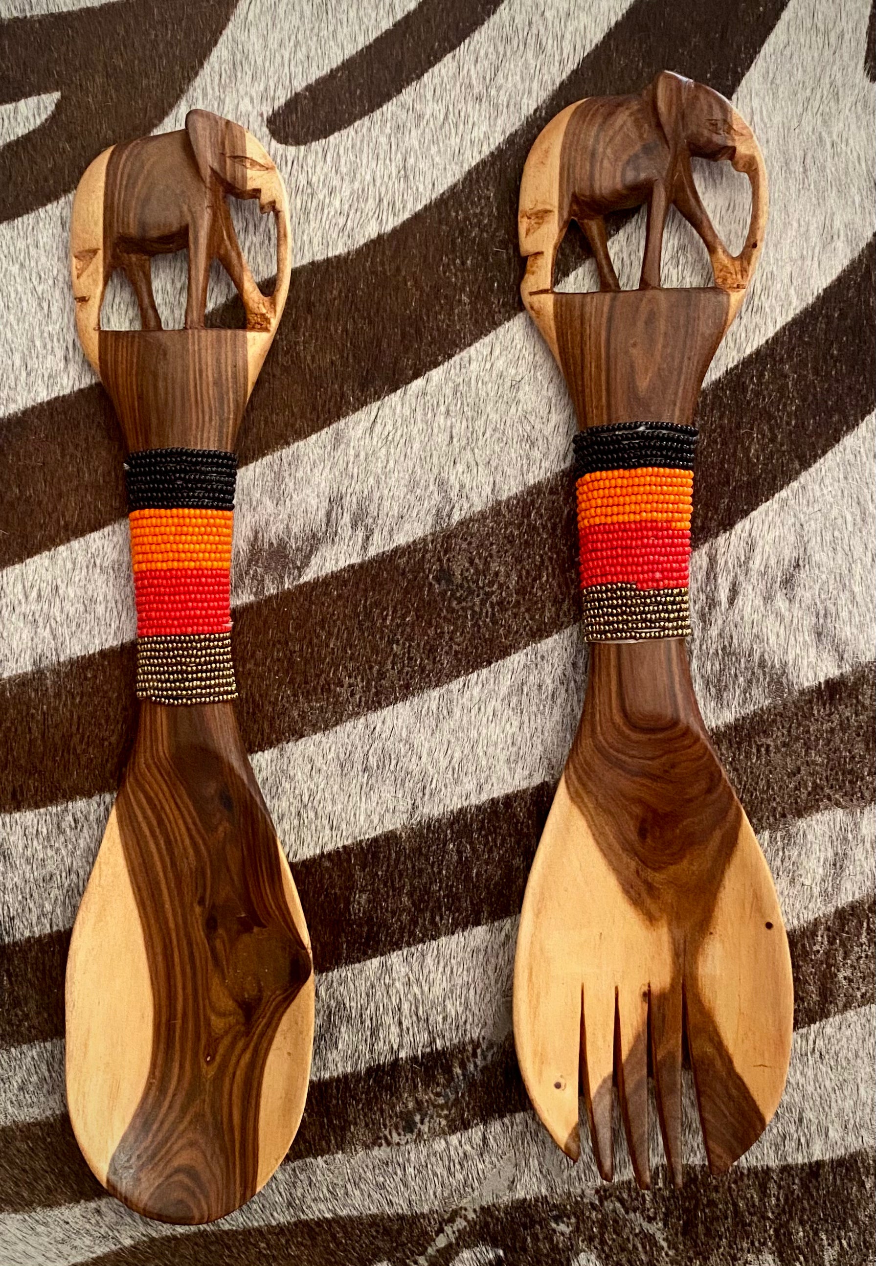 Maasai salad cutlery Elephant No. 3
