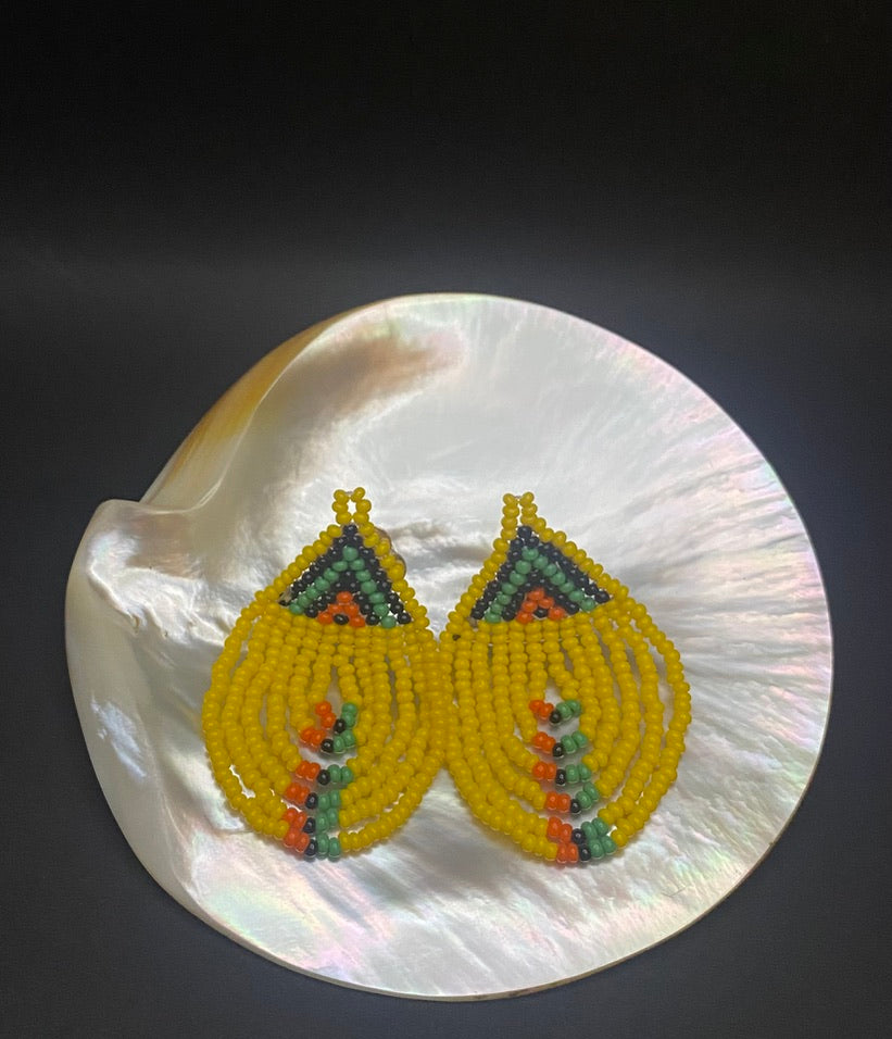 Maasai waterfall earrings yellow