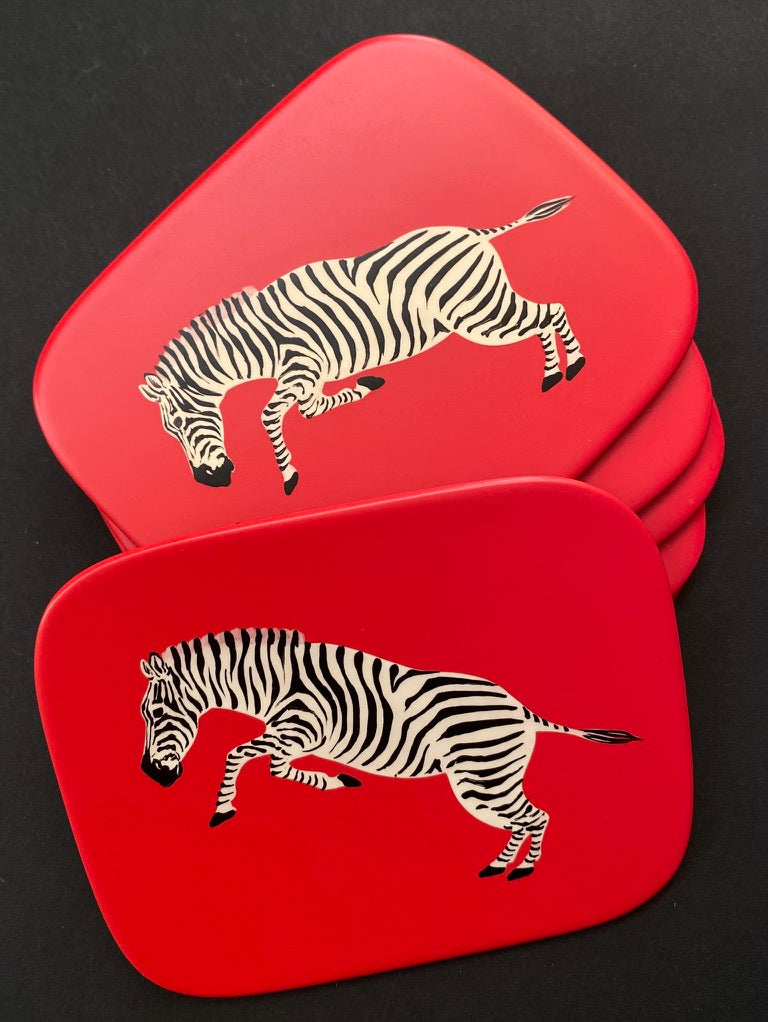 Lacquered Zebra Coasters