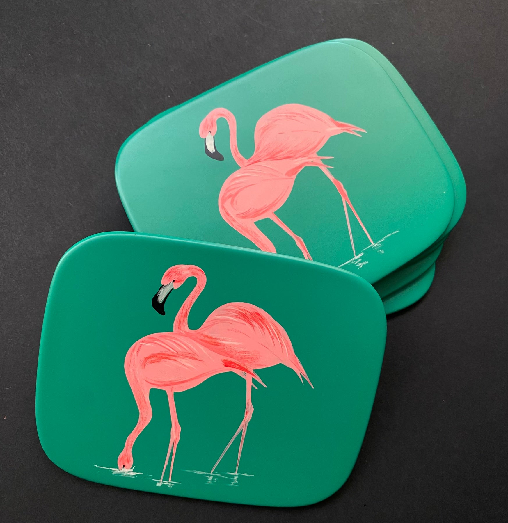 Lacquered Flamingo Coasters