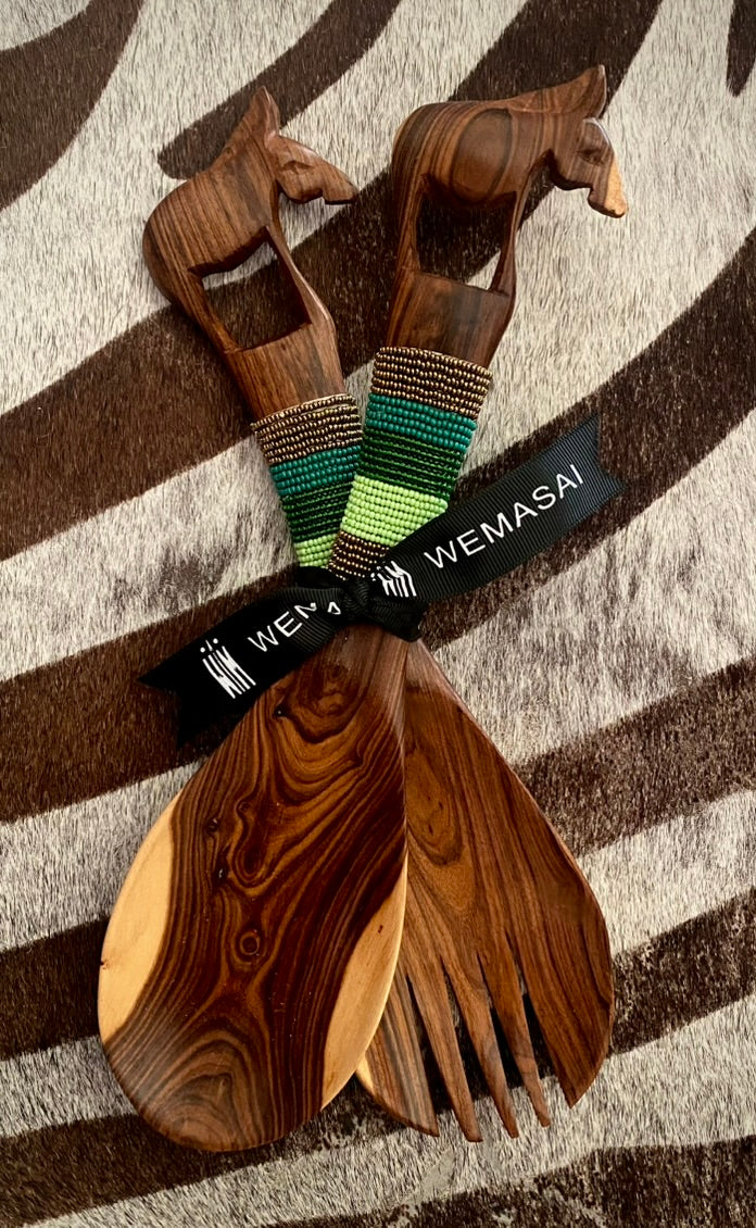 Maasai salad cutlery Zebra No. 2