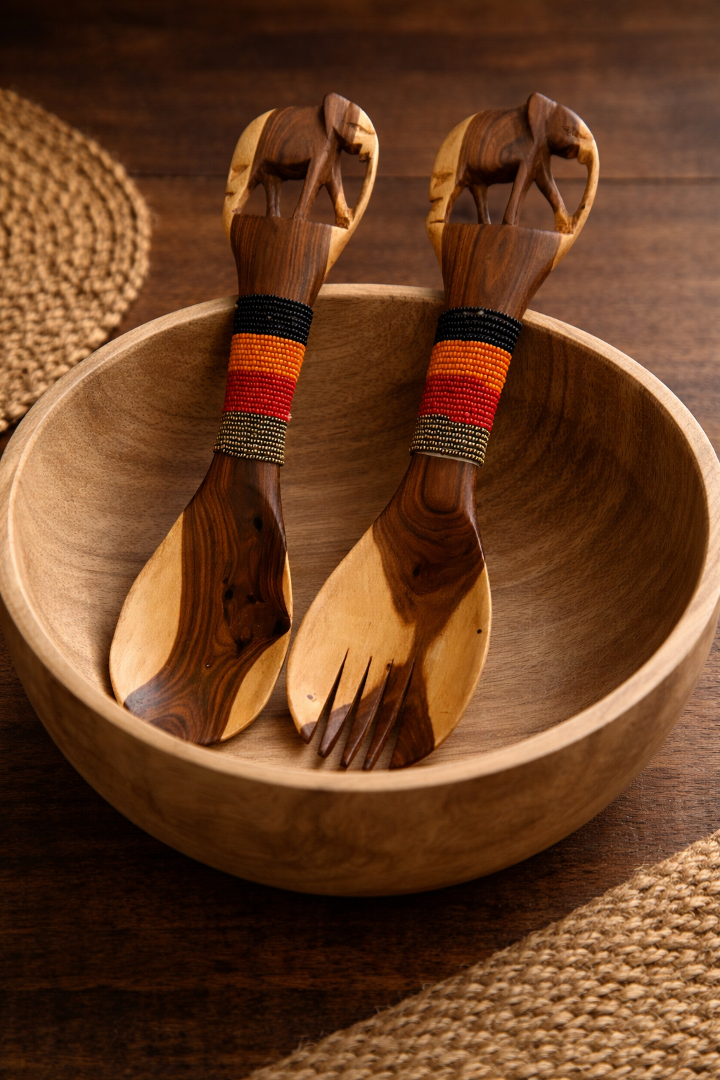 Maasai salad cutlery Elephant No. 3