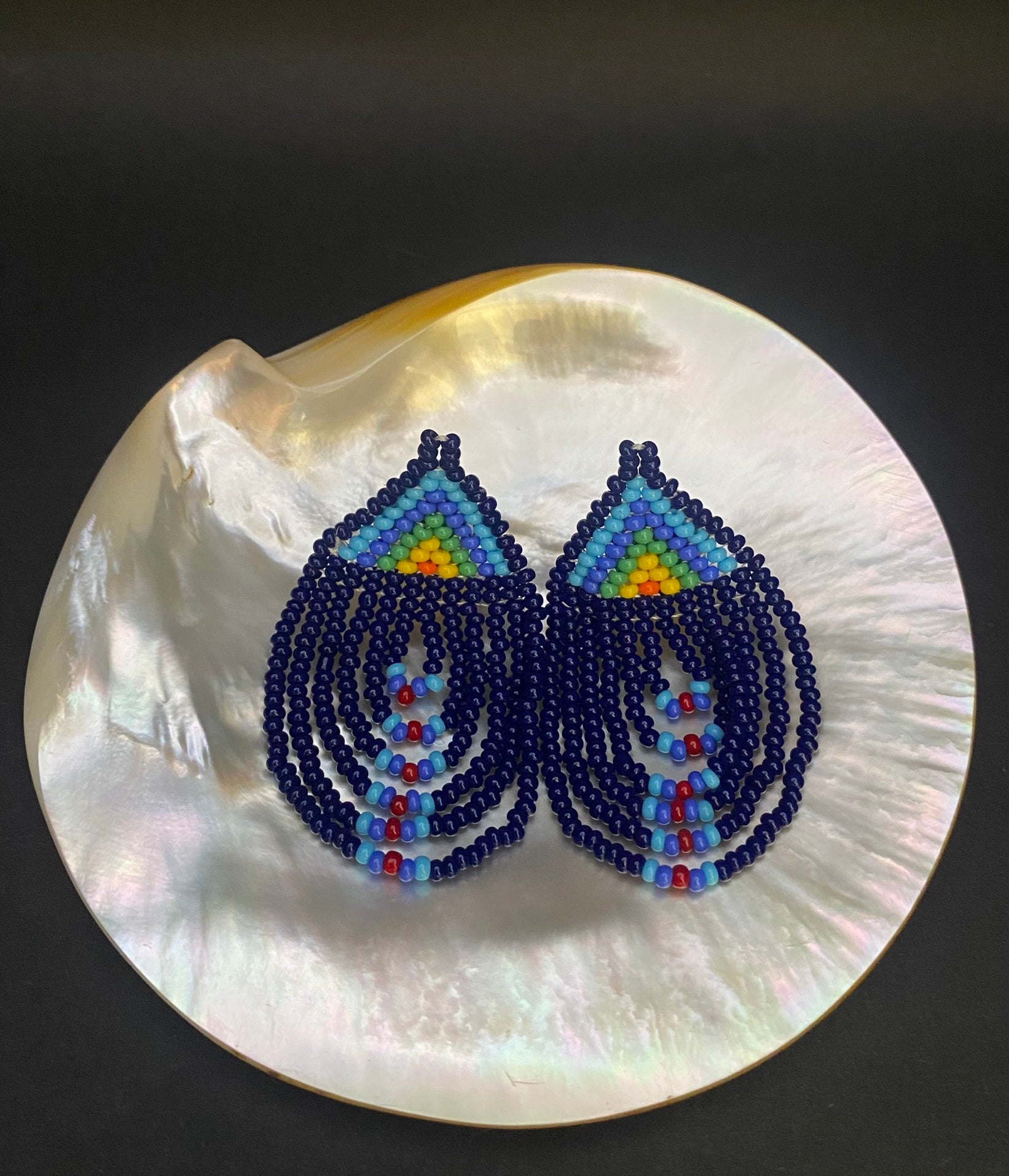 Maasai waterfall earrings blue