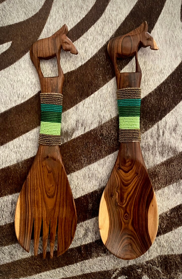 Maasai salad cutlery Zebra No. 2