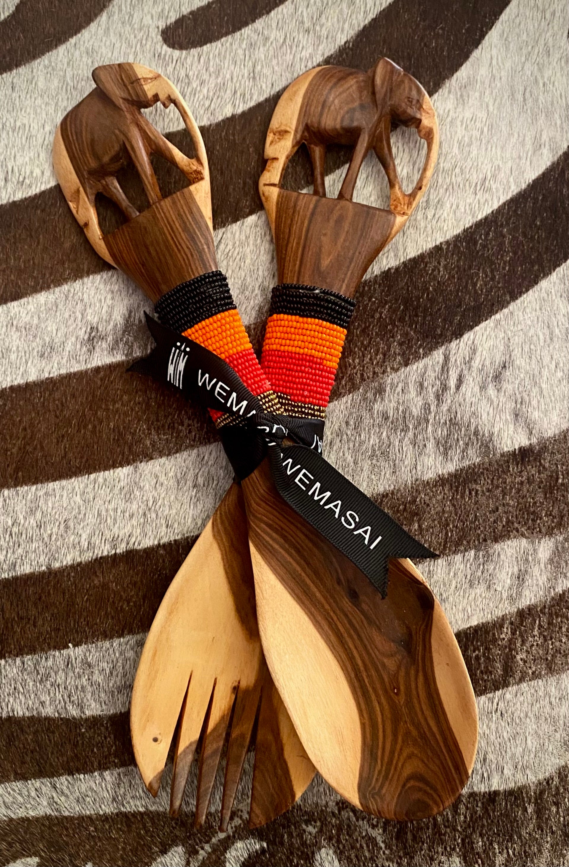Maasai salad cutlery Elephant No. 3