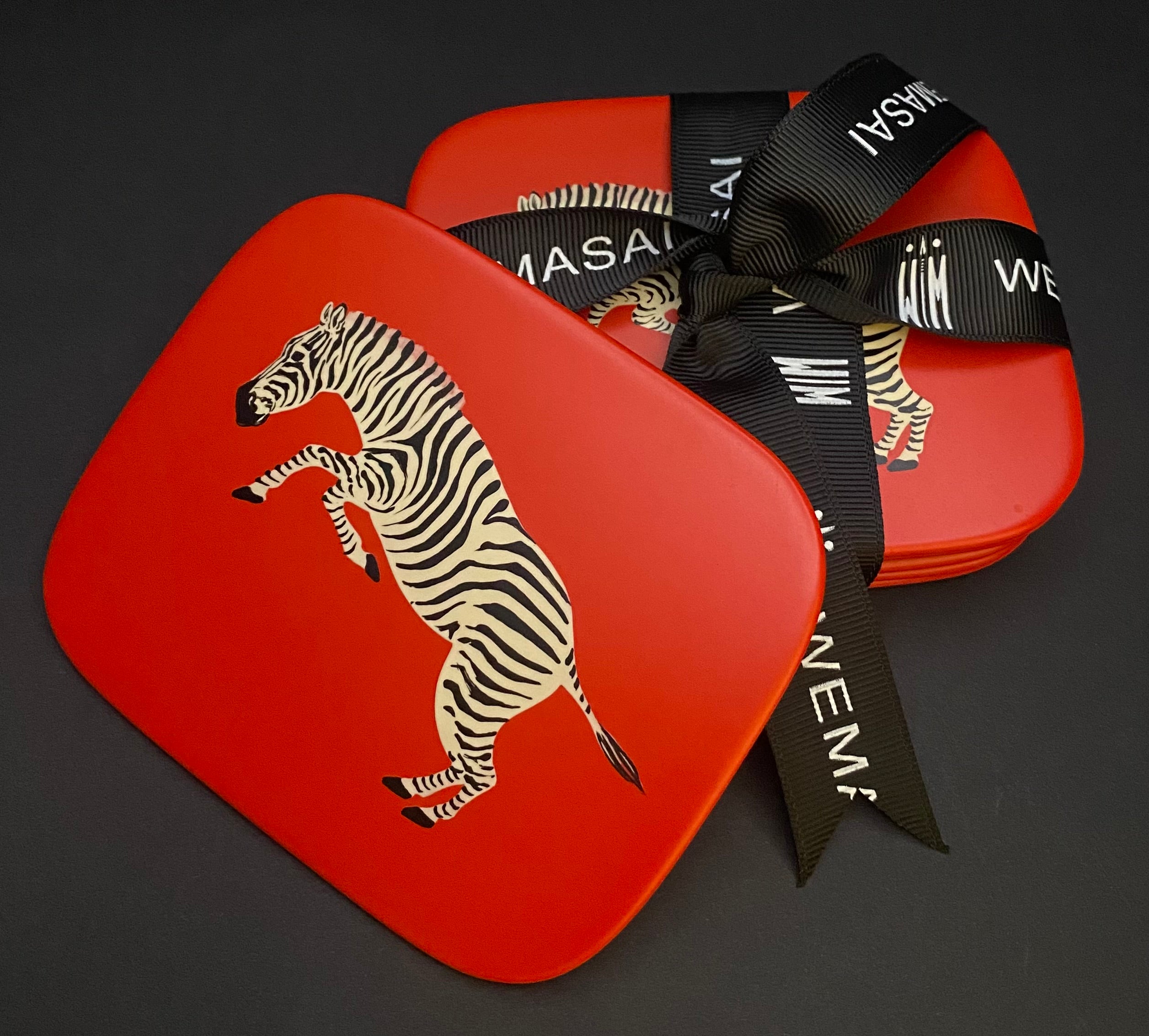 Lacquered Zebra Coasters